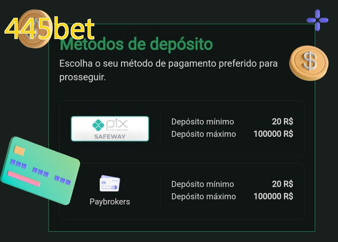 O cassino 445betbet oferece uma grande variedade de métodos de pagamento